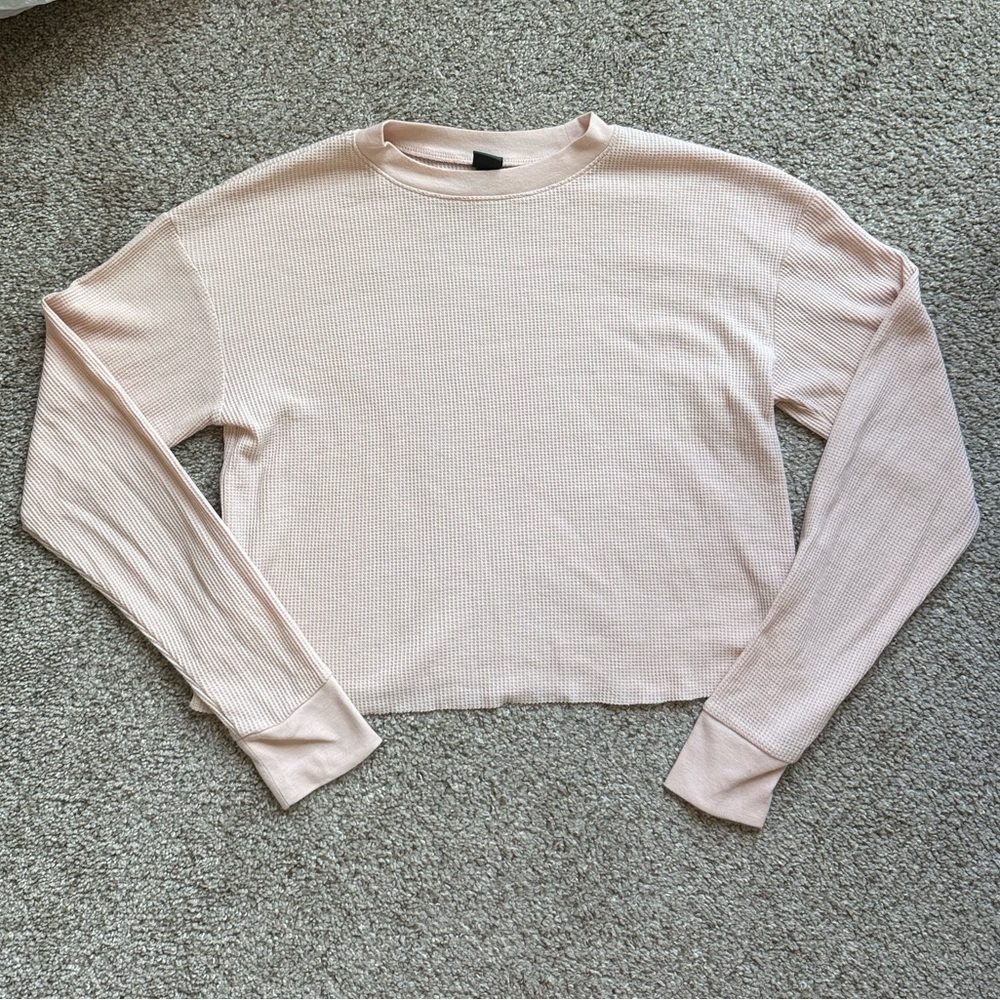 Wild Fable Women's Light Pink/Peach Long Sleeve Top